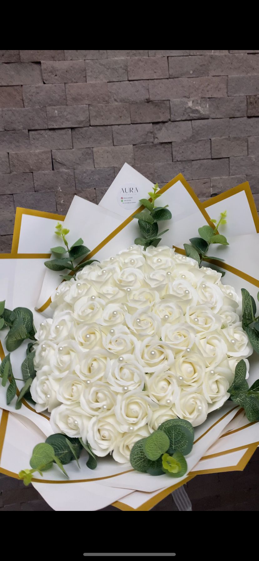 Aura® Okaliptuslu Beyaz Gül İncili