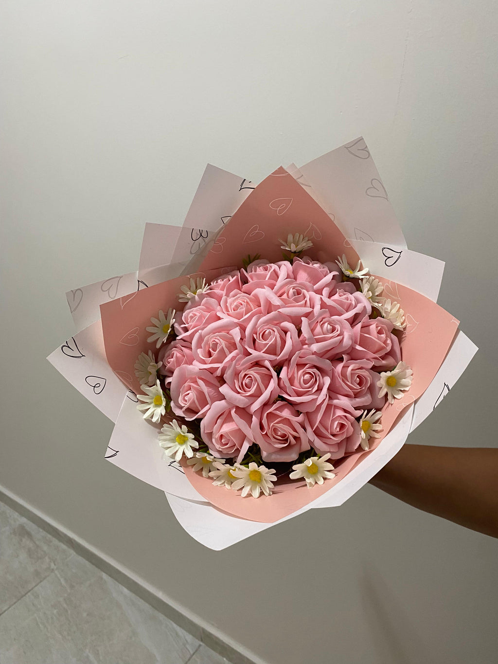 Aura® Papatyalı Soft Pembe Gül